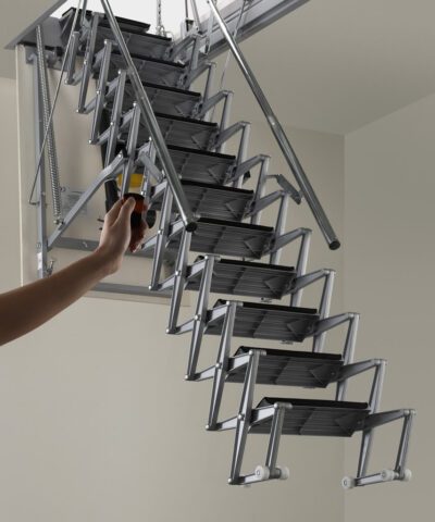 Photo of a Fantozzi electric concertina attic ladder