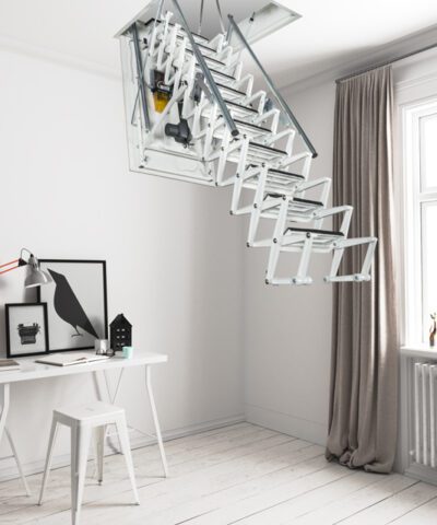 Photo of a Fantozzi electric concertina attic ladder
